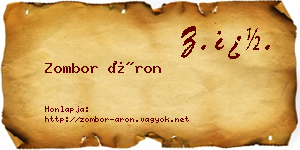 Zombor Áron névjegykártya